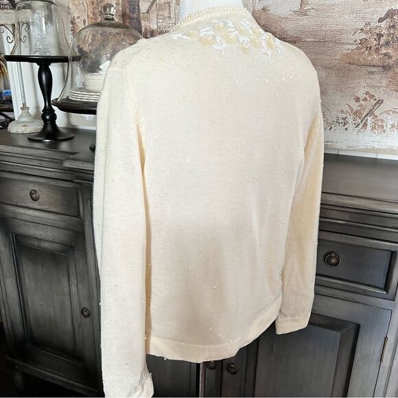 Vintage Beaded/sequins Cardigan Sweater size Medium - Picture 6 of 10